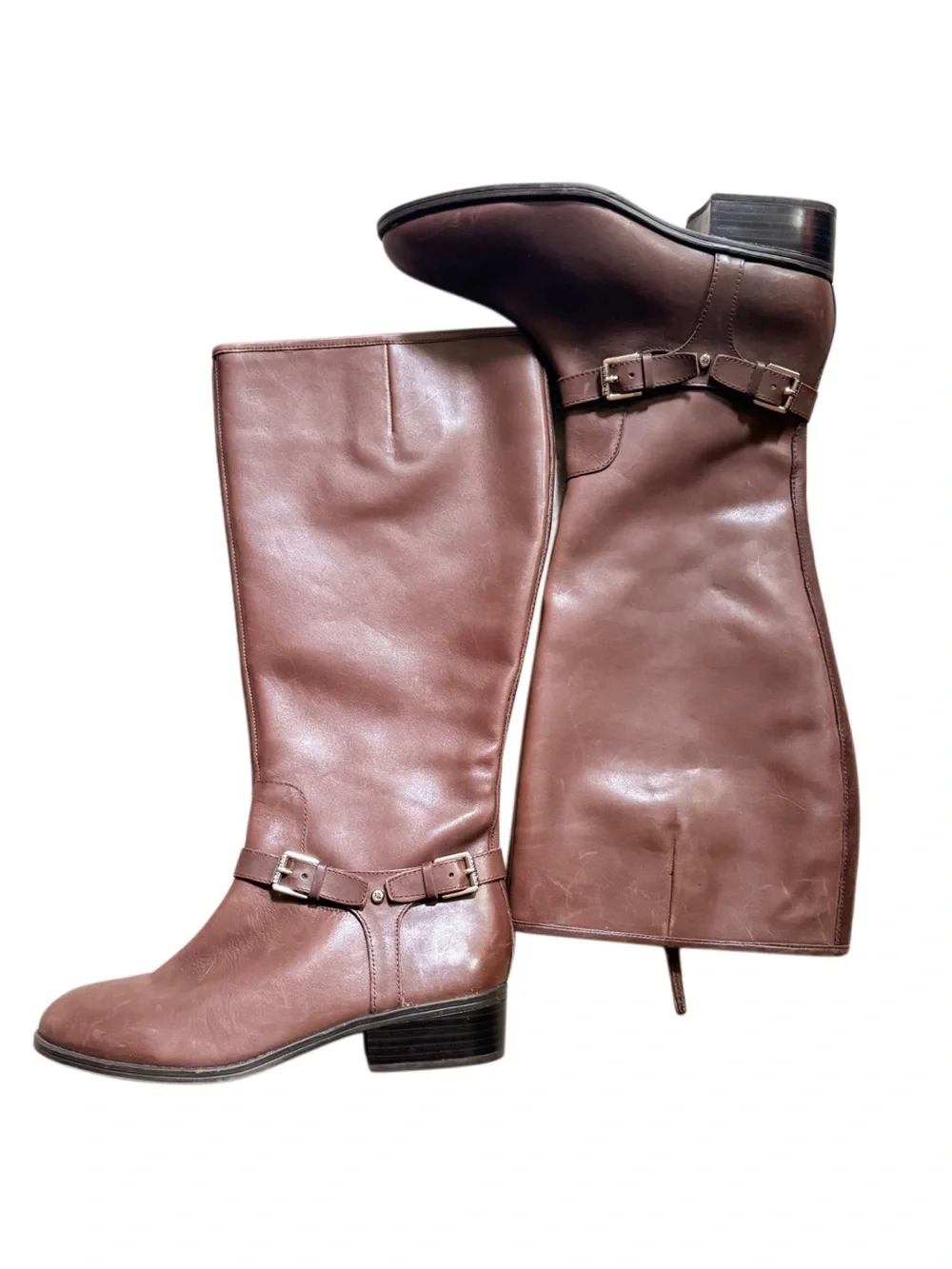 NEW LAUREN RALPH LAUREN Dark Brown Leather Over-the-Knee Riding Boots size 7.5 B